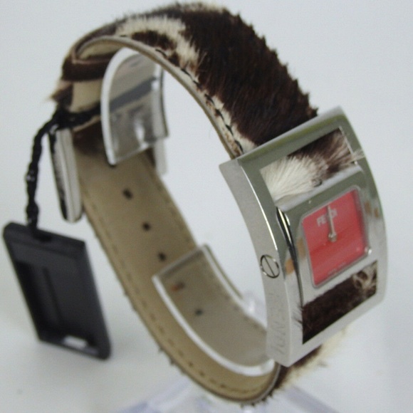 Very rare Fendi Red Ponyhair cow hair Watch Quartz - Picture 2 of 8